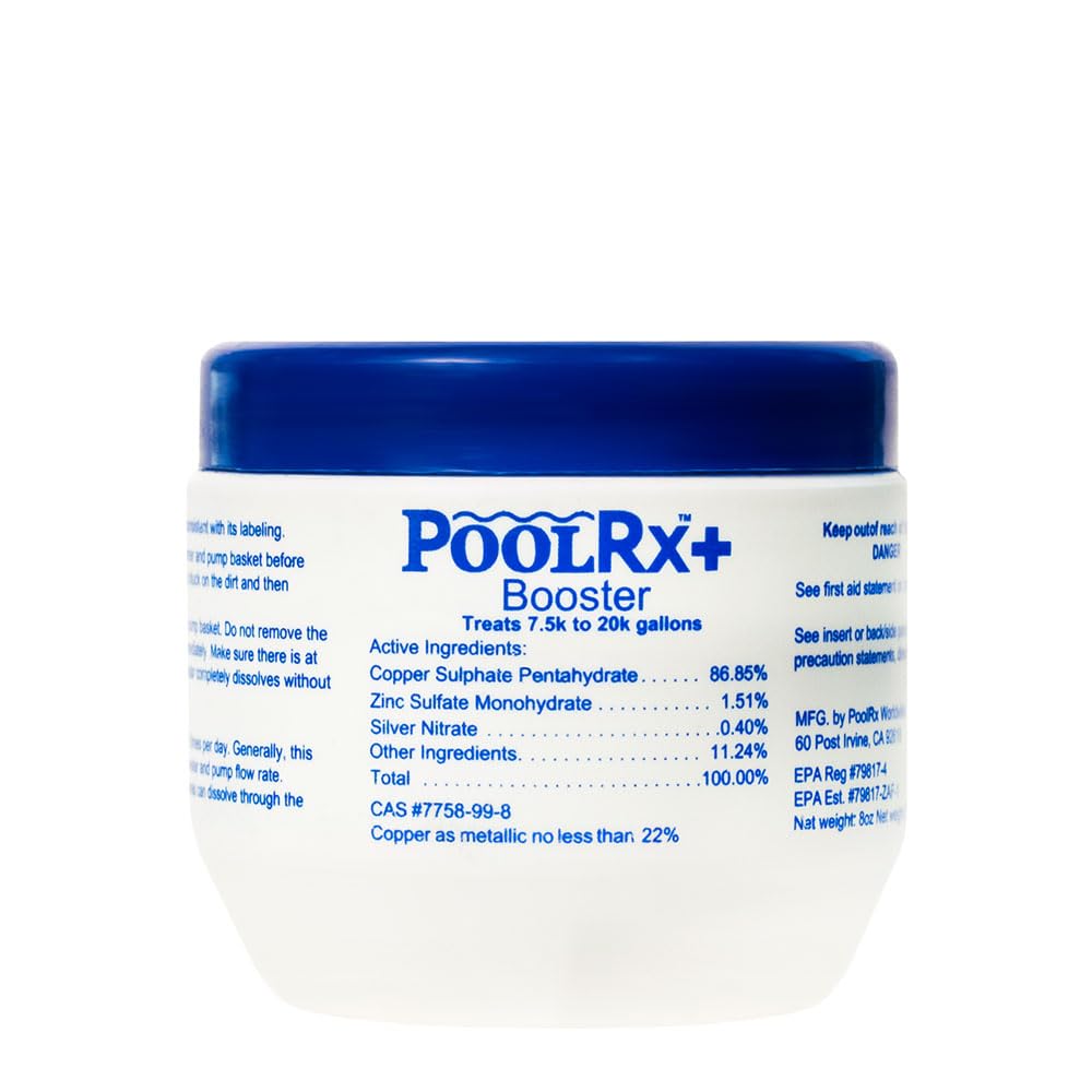 Pool RX 332001 PoolRX+ Booster Blue Swimming Pool Algaecide, Single Unit