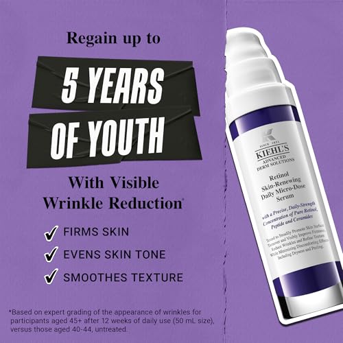 Buy now Kiehl's Daily Micro-Dose Anti-Aging Retinol Facial Serum, Reduces Wrinkles, Firms Skin, Evens Skin Tone, Youth Renewing & Hydrating Formula, with Retinol & Ceramides, Paraben-free, Fragrance-free at indiglob india