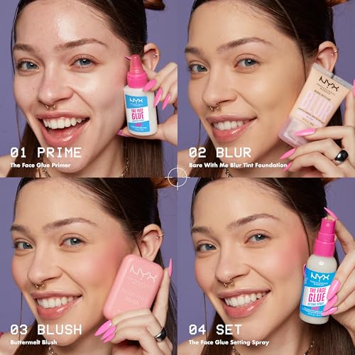 Buy now NYX PROFESSIONAL MAKEUP The Face Glue Setting Spray, Transfer-Resistant Waterproof Setting Spray, Up to 24HR Make Up Wear at indiglob india