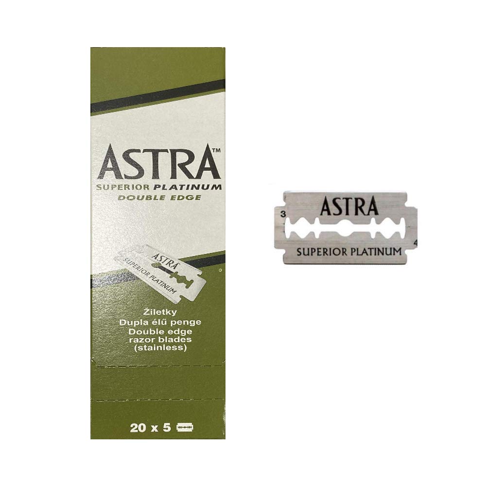 Astra Superior Platinum Double Edge Shaving Razor Blades 200 pcs Barber Favored