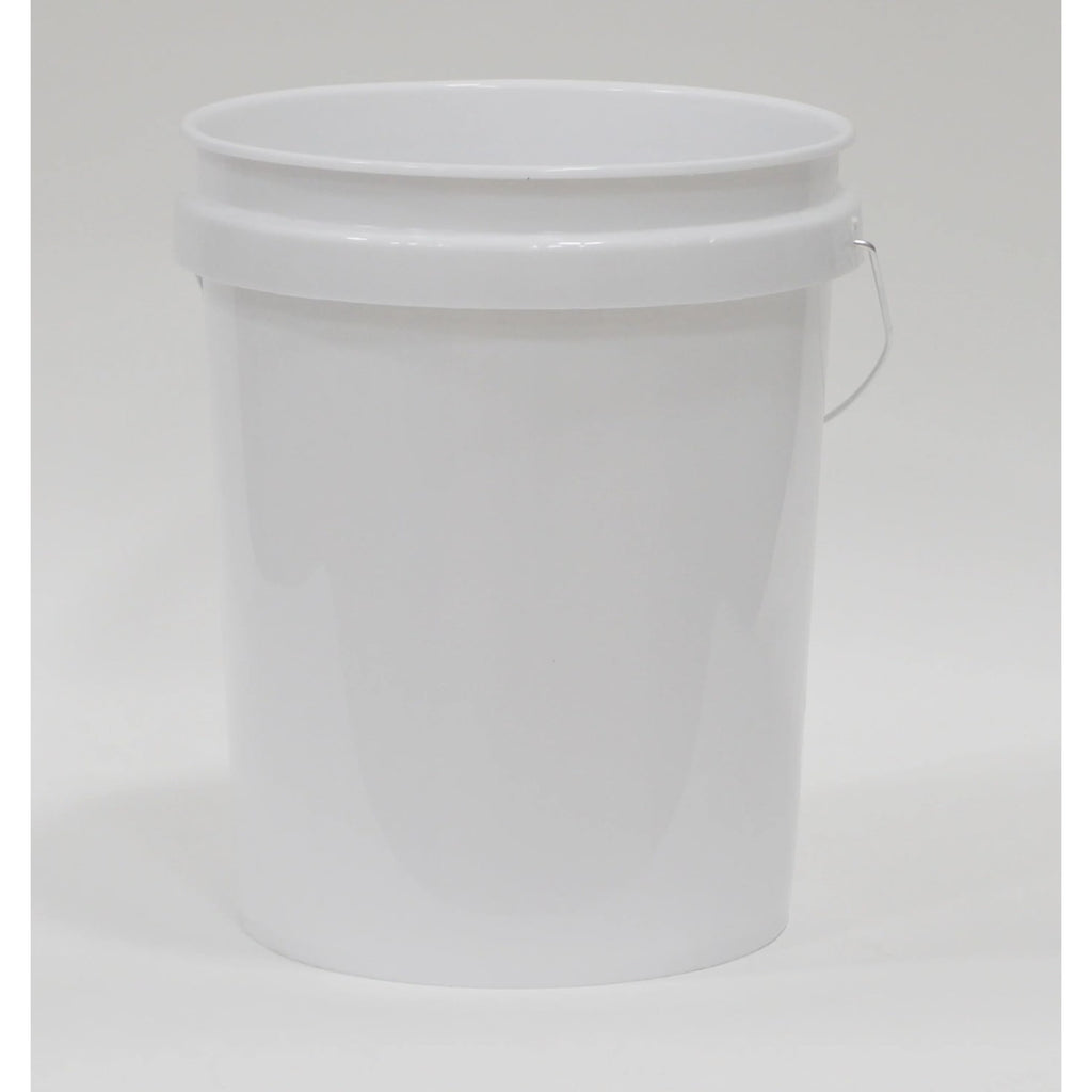 (2 Pack) 5 Gallon Round Utility Bucket, Comfort Handle, Plastic, White