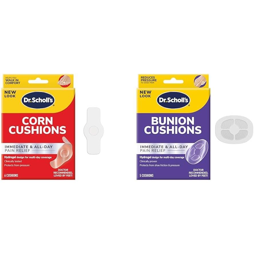 Buy now Dr. Scholl's Corn Cushion with Hydrogel Technology, 6ct // Cushioning Protection Against Shoe Pressure and Friction That Fits Easily in Any Shoe for Immediate and All-Day Pain Relief CORN CUSHION Solid + BUNION CUSHION at indiglob india