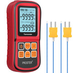 Buy now Proster Digital Thermocouple Temperature Thermometer Dual Channel - with Two K-Type Thermocouple Probe, Backlight LCD Thermometer for K J T E R S N Type at indiglob india