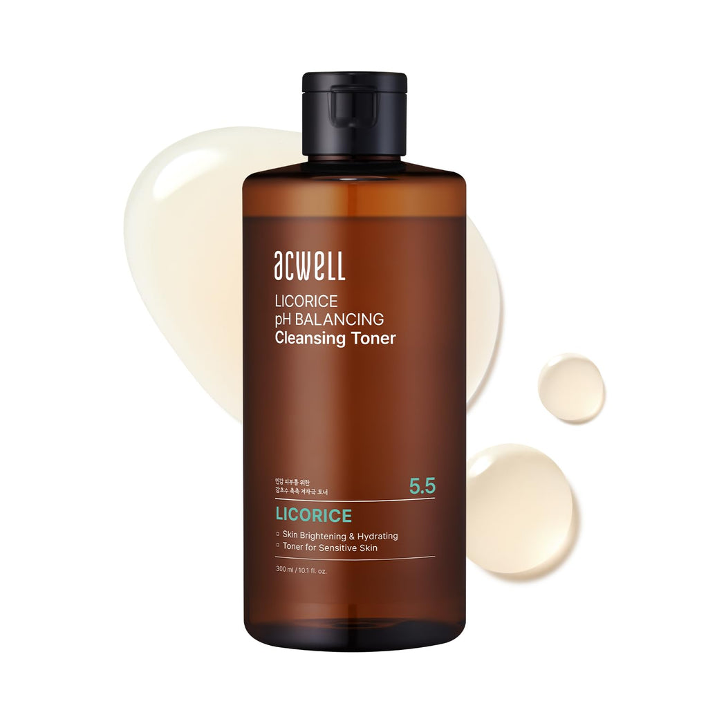 ACWELL Licorice pH 5.5 Balancing Cleansing Toner - Alcohol-Free Korean Face Toner, Hydrating Clarifying Formula for Dull and Combination Skin, 5.07 fl oz