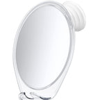 HONEYBULL Fogless Shower Mirror for Shaving with Suction Mount, White | Shatterproof Acrylic Bathroom Accessory With 360 Swivel & Built-in Razor Hook, Clear Reflection in Steam & No-Drill Setup
