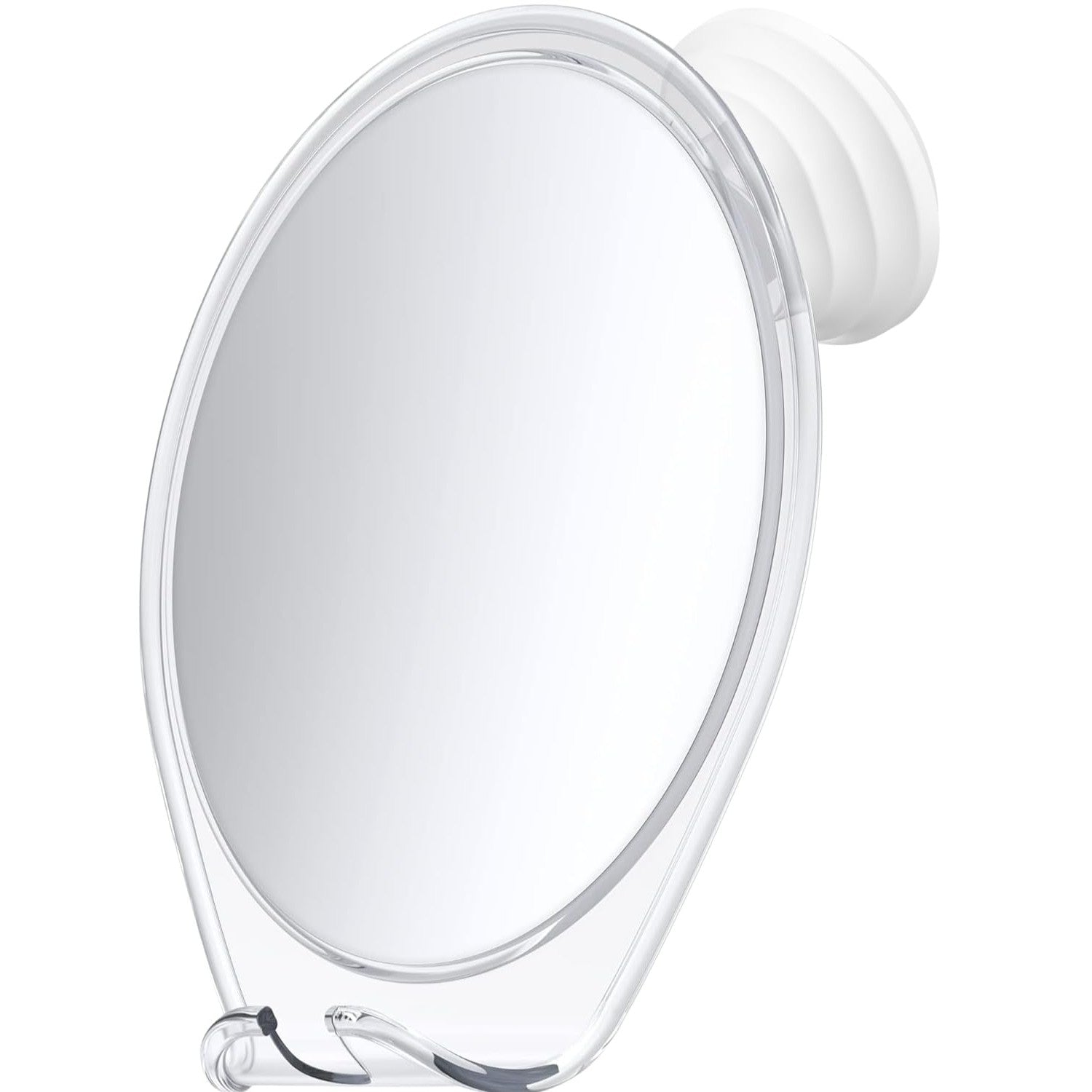 HONEYBULL Fogless Shower Mirror for Shaving with Suction Mount, White | Shatterproof Acrylic Bathroom Accessory With 360 Swivel & Built-in Razor Hook, Clear Reflection in Steam & No-Drill Setup
