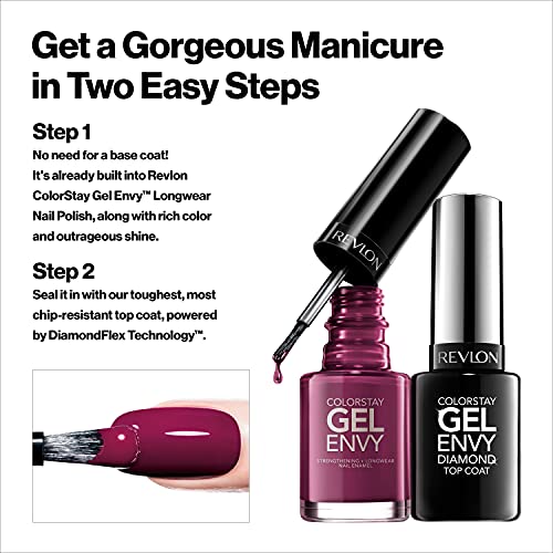 Buy now Revlon ColorStay Gel Envy Longwear Nail Enamel, Chip Resistant Diamond Top Coat Nail Polish with Shine, 0.4 fl oz at indiglob india