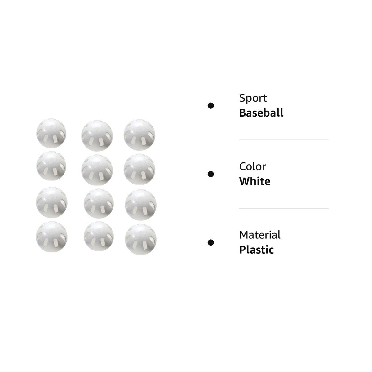 Wiffle Ball Baseballs Official Size (12 Pack)
