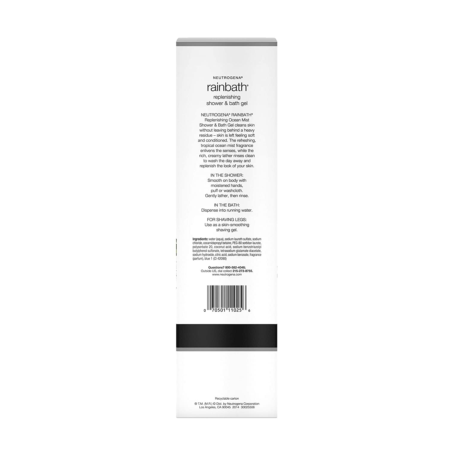 Buy now Neutrogena Rainbath Replenishing and Cleansing Shower and Bath Gel, Moisturizing Body Wash and Shaving Gel with Clean Rinsing Lather, Ocean Mist Scent, 32 fl. oz (Pack of 2) at indiglob india