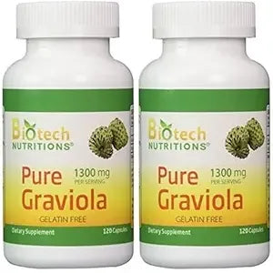 Buy now Graviola 100% Pure Graviola 1300mg Per Servings 120 Capsules Per Bottle (Annona muricata) 1 Count (Pack of 240) at indiglob india