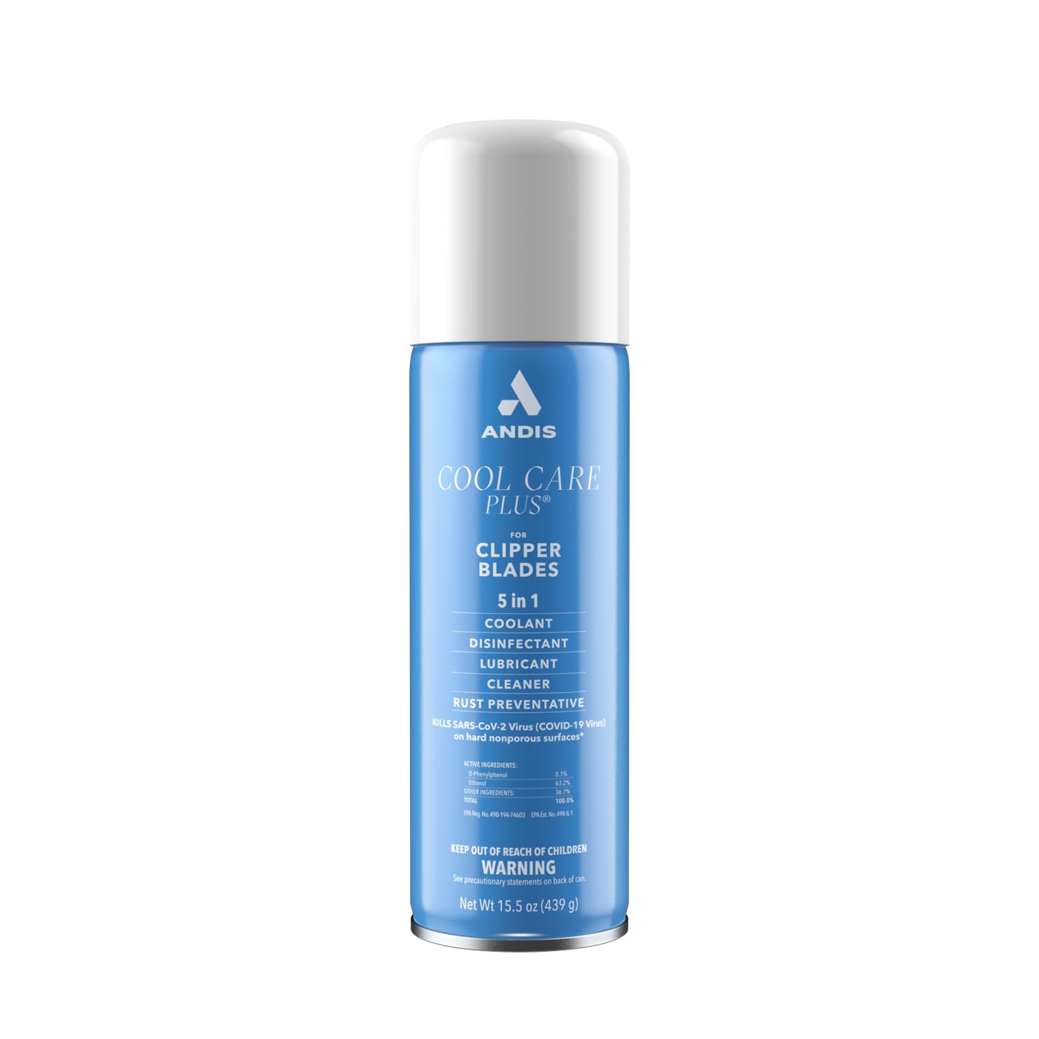 Andis 12750 Cool Care Plus 5-in-1 Clipper Spray, 15.5 oz Can | for Blade Care and Treatment