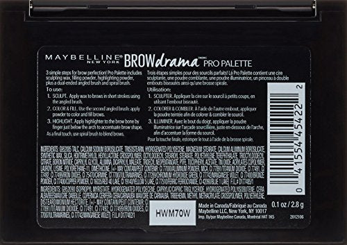 Buy now Maybelline New York Brow Drama Pro Eyebrow Palette, Soft Brown, 0.1 oz. at indiglob india