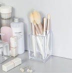 HSYMQ Clear Acrylic Pencil Pen Holder Cup, Clear Makeup Brush Holder, Acrylic Desk Accessories, Stationery Organizer for Office Desk Accessory