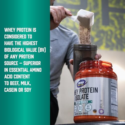 Buy now NOW Foods Sports Nutrition, Whey Protein Isolate, 25 g With BCAAs, Unflavored Powder, 10-Pound at indiglob india