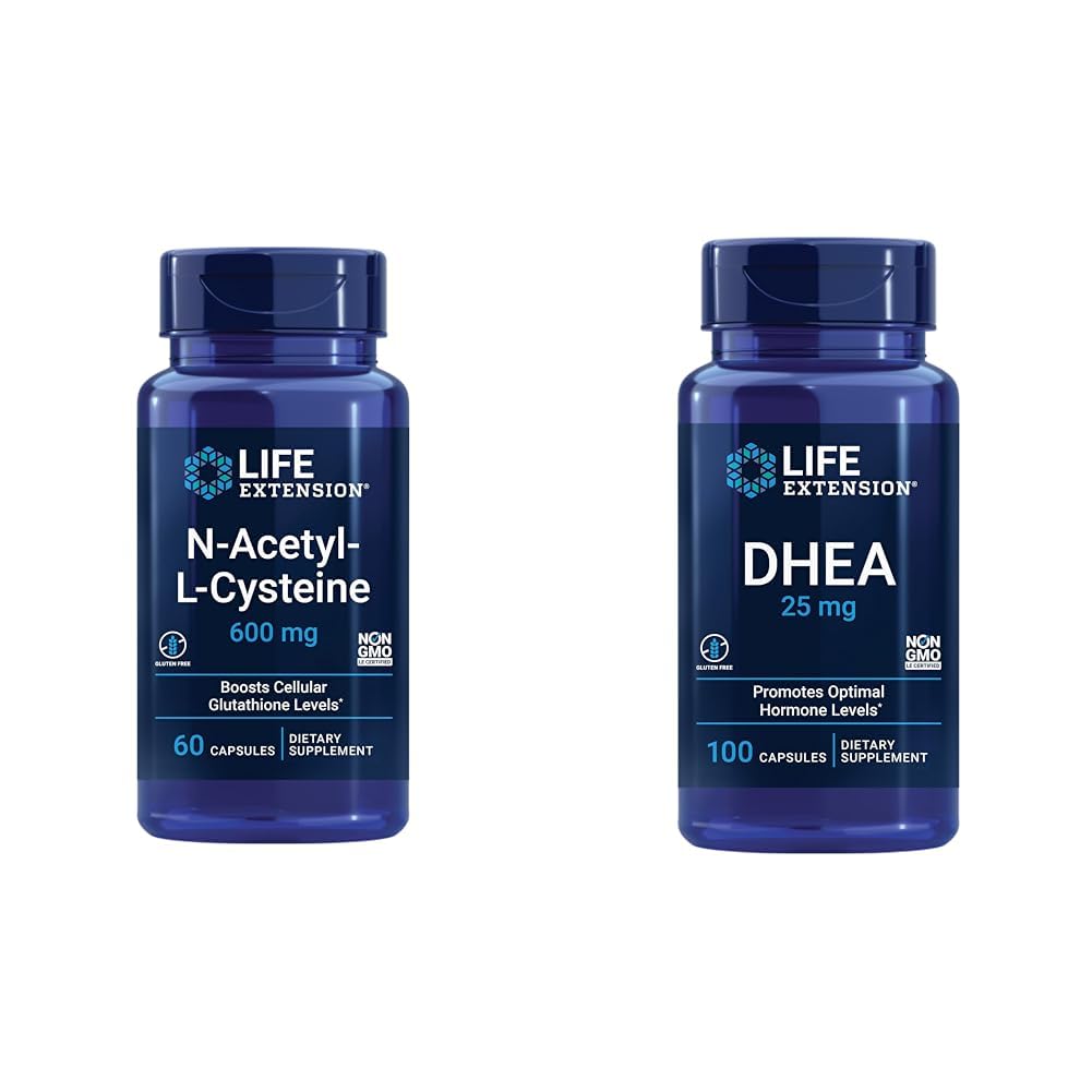 Life Extension N-Acetyl-L-Cysteine (NAC), Immune, Respiratory, Liver Health, NAC 600 mg, Potent antioxidant Support, Free-radicals, Easy to Absorb, 60 Capsules