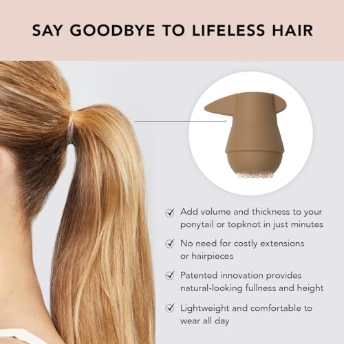 Buy now Kitsch PONYFULL Hair Volumizer Tool - Adds Lift and Style To Your Ponytail | Hair Bun Maker for Women | Ponytail Volumizer, Includes 3 No Snag Elastic Ties | Ideal Gifts for Women - (Blonde) at indiglob india