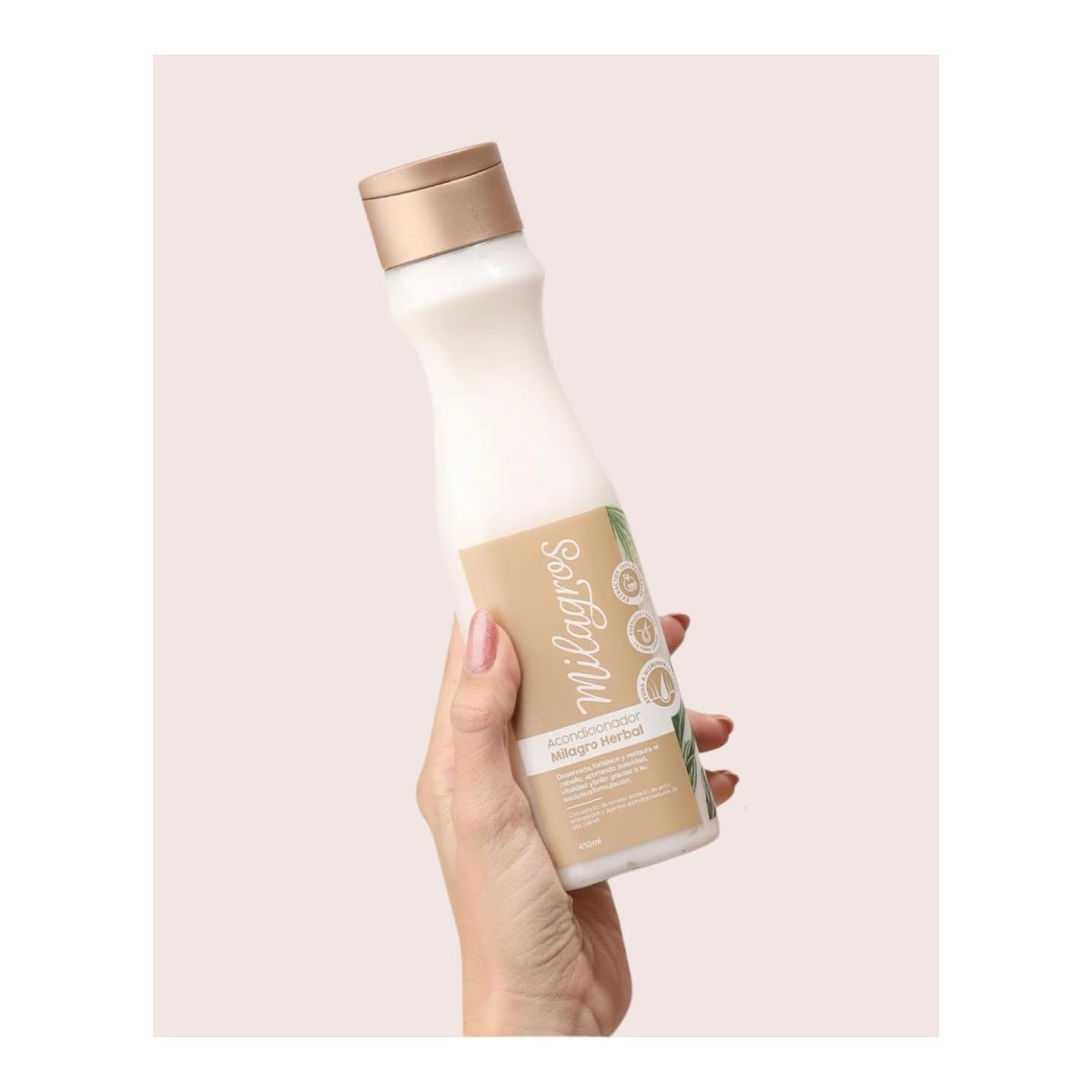Milagros Shampoo y Acondicionador Herbal - Romero, Jengibre y Arroz 100% natural | Combate caida del cabello y promueve su crecimiento.