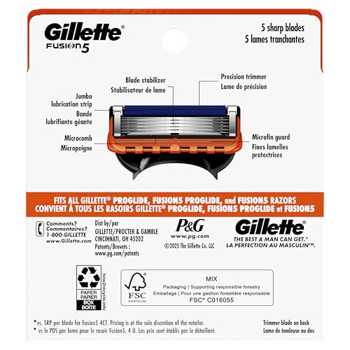 Buy now Gillette Fusion5 Razor Refills for Men, 8 Razor Blade Refills at indiglob india