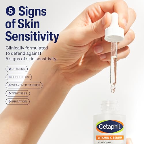 Buy now Cetaphil Vitamin C Serum, Visibly Reduces Look of Dark Spots and Hyperpigmentation, Formulated with Niacinamide, Designed for Sensitive Skin, Fragrance Free, Dermatologist Tested, 1oz at indiglob india