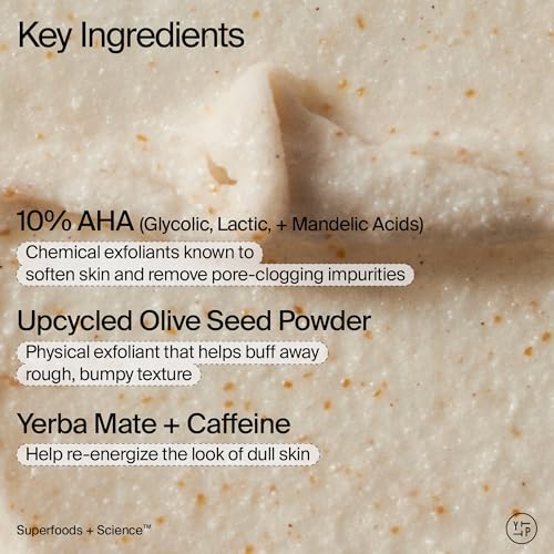 Buy now Youth To The People 10% AHA + Yerba Mate Smoothing Energy Body Scrub (8 fl oz), Exfoliates Rough Texture + Dry Skin, Suitable for Sensitive + Keratosis Pilaris Skin, Vegan at indiglob india