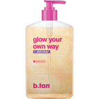b.tan Dark Clear Self Tan Gel | Glow Your Own Way - Best Transfer Resistant, Ultra Quick Bronze, Gradual Sunless Tanning Lotion, Deep Moisturizer, No Fake Tanner Smell, 16 Fl Oz