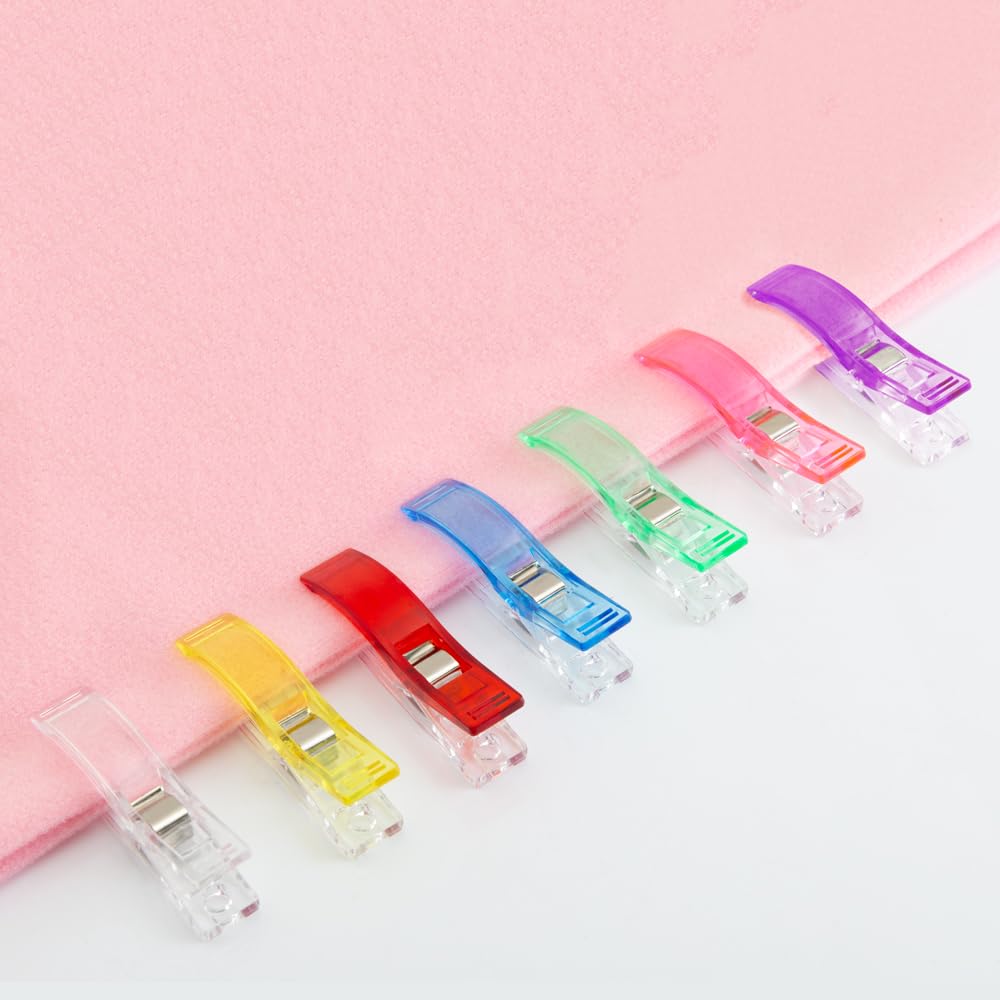 Doukey Large Sewing Clips Fabric Clips 50PCS Jumbo Quilt Clips for Quilting Assorted Colors, Multipurpose Craft Sewing Supplies Quilting Accessories Crafting Tools
