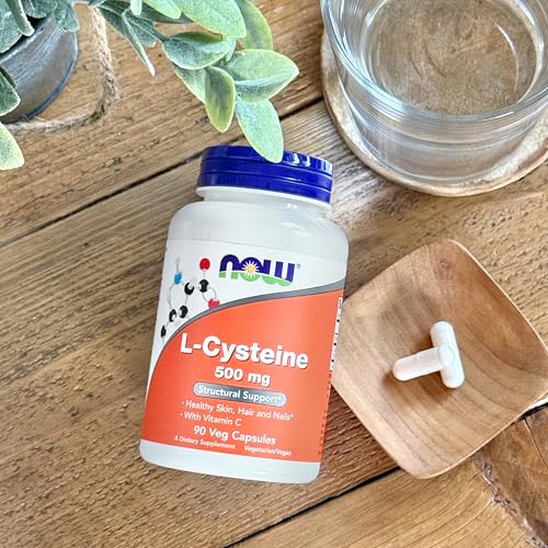 Buy now Now Supplements L-Cysteine 500 mg, 90 Veg Capsules - Healthy Skin, Hair, and Nails* with Vitamin C at indiglob india
