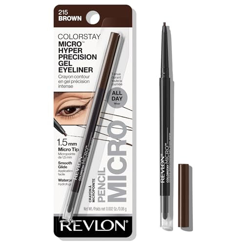Buy now Revlon Gel Eyeliner, ColorStay Micro Hyper Precision Eye Makeup with Built-in Smudger, Waterproof, Longwearing with Micro Precision Tip, 215 Brown, 0.002 oz at indiglob india