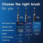 Buy now Oral-B iO Series 5 Rechargeable Electric Toothbrush with Visible Pressure Sensor to Protect Gums, 2 Minute Timer, 5 Cleaning Settings, 1 Replacement Toothbrush Heads, and Travel Case, Black at indiglob india