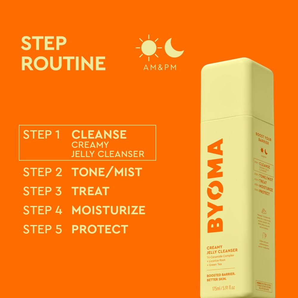 BYOMA Creamy Jelly Cleanser | Hydrating Face Wash with Ceramides, Soothing Formula, No Oily Residue, Fragrance Free, for All Skin Types
