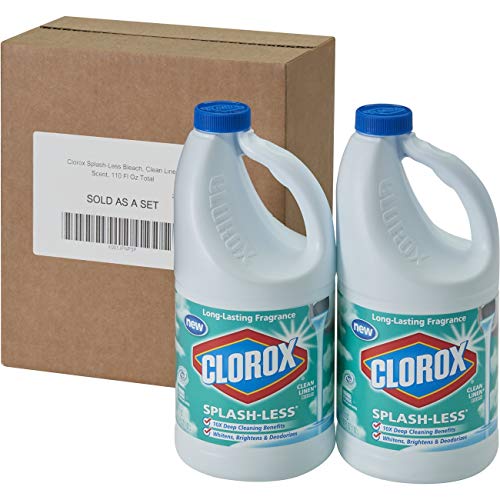 Buy now Clorox Splash-Less Bleach, Clean Linen Scent, 55 Ounces, 2 Pack (110 Ounces Total), Real Bleach Made Simpleâ„¢ at indiglob india
