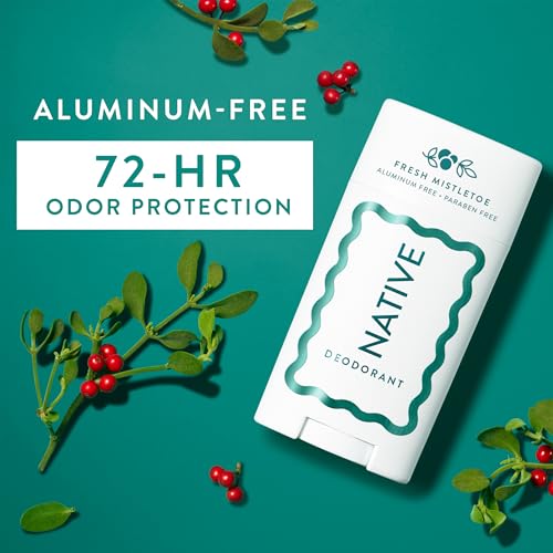 Buy now Native Deodorant, Holiday Edition, Fresh Mistletoe Scent, Contains Naturally Derived Ingredients, 72 Hour Odor Control | Deodorant for Women and Men, Aluminum Free with Baking Soda at indiglob india