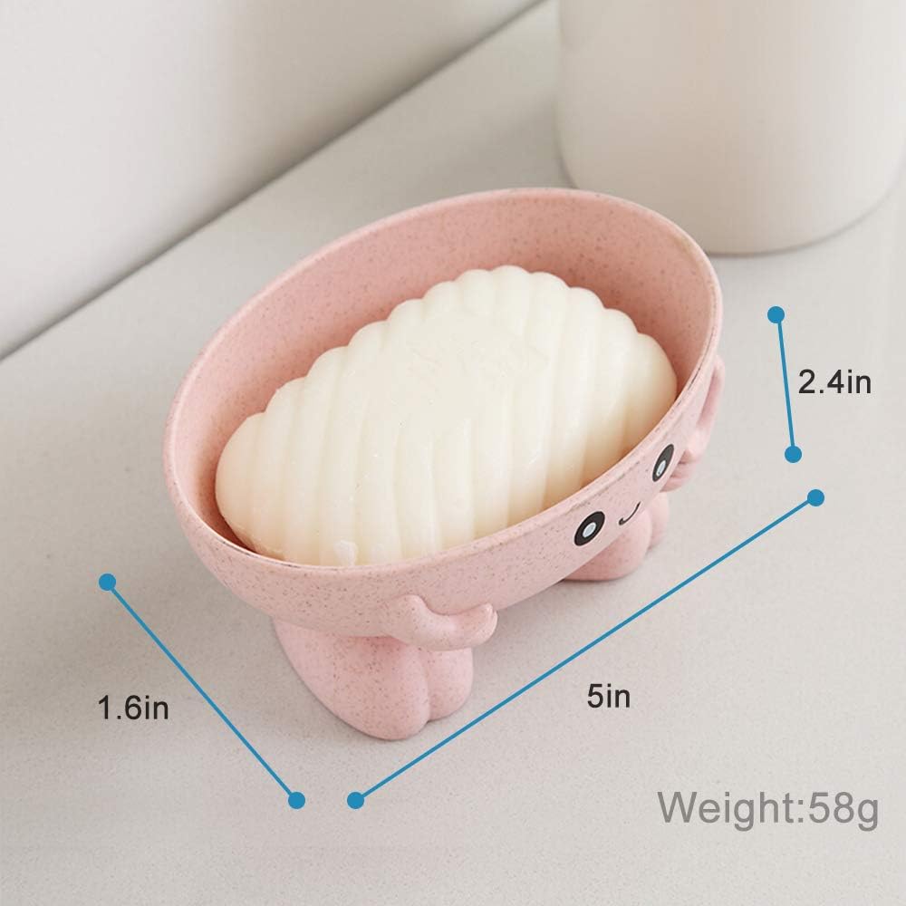 Buy now Soap Holder, Cute Soap Dish for Kids Children, Creative Lovely Bar Soap Tray Counter for Shower Bathroom Kitchen Countertop - Pink at indiglob india