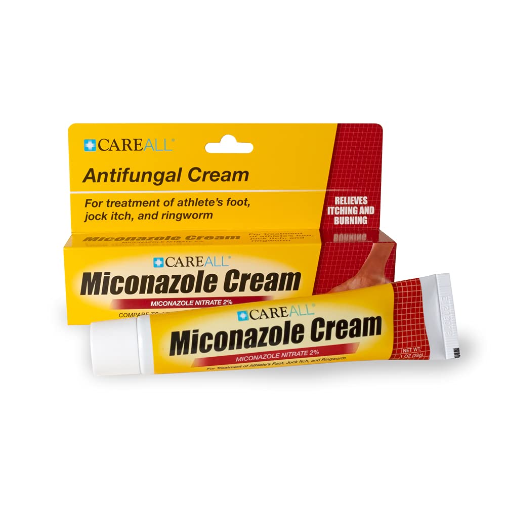 CareAll Miconazole Nitrate 2% Antifungal Cream 1.0 oz. (4 Pack), Cures Most Athlete’s Foot, Jock Itch, Ringworm, Compare to Leading Brand