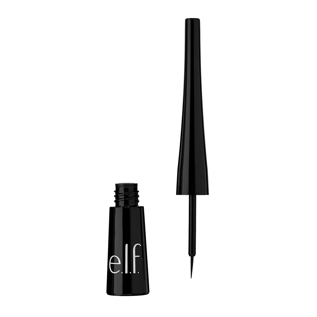e.l.f. Liquid Eyeliner, High-pigment Liquid Eyeliner With Extra-Fine Brush Tip, Easy Glide Smudge-proof Formula, Midnight