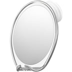 HONEYBULL Fogless Shower Mirror for Shaving with Suction Mount, White | Shatterproof Acrylic Bathroom Accessory With 360 Swivel & Built-in Razor Hook, Clear Reflection in Steam & No-Drill Setup