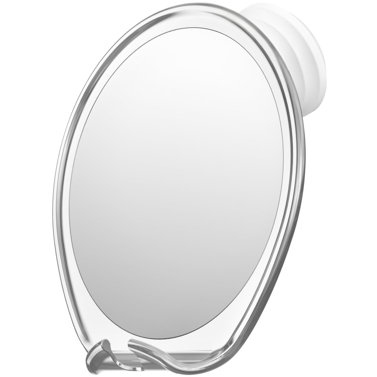 HONEYBULL Fogless Shower Mirror for Shaving with Suction Mount, White | Shatterproof Acrylic Bathroom Accessory With 360 Swivel & Built-in Razor Hook, Clear Reflection in Steam & No-Drill Setup