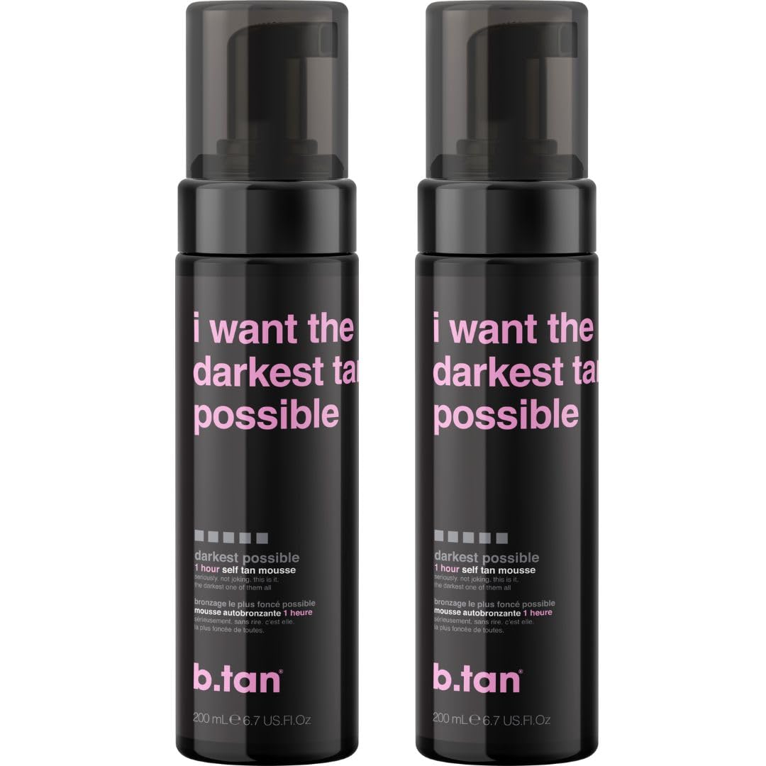 Buy now b.tan Dark Self Tanner Mousse | Get Tanned - Best, 1 Hour Express Sunless Tanning Foam, No Fake Tan Smell, Ultra Dark Bronzing Glow, Face & Body, Vegan, Cruelty Free, 6.7 Fl Oz at indiglob india