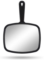 Buy now PROTECLE Hand Mirror, 10.3" L x 7.4" W Salon Barber Hairdressing Handheld Mirror with Handle, Square Black at indiglob india