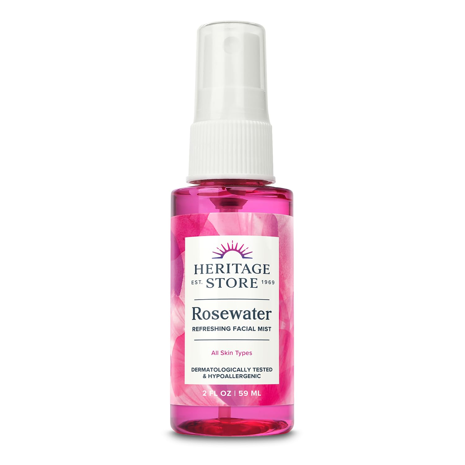 Buy now HERITAGE STORE Rosewater - Refreshing Face Mist with Damask Rose, All Skin Types - Hydrating Rose Water Spray for Glowing Skin Care - No Dyes or Alcohol, Hypoallergenic, Vegan, 60-Day Guarantee, 8oz 2 Fl Oz (Pack of 1) at indiglob india