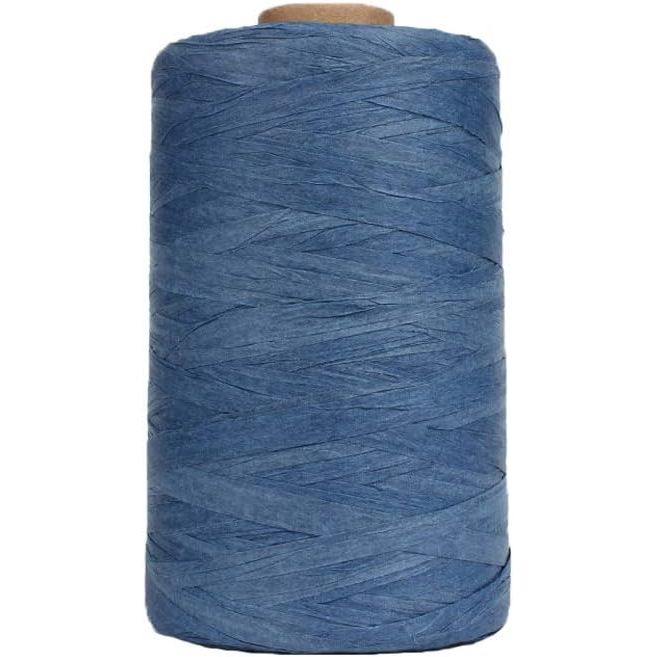 Buy now 316Yard Rayon Raffia Paper Crochet Brown Ribbon for Knit Summer Sun Hat, Beach Bag, Craft DIY Decoration Navy Blue at indiglob india