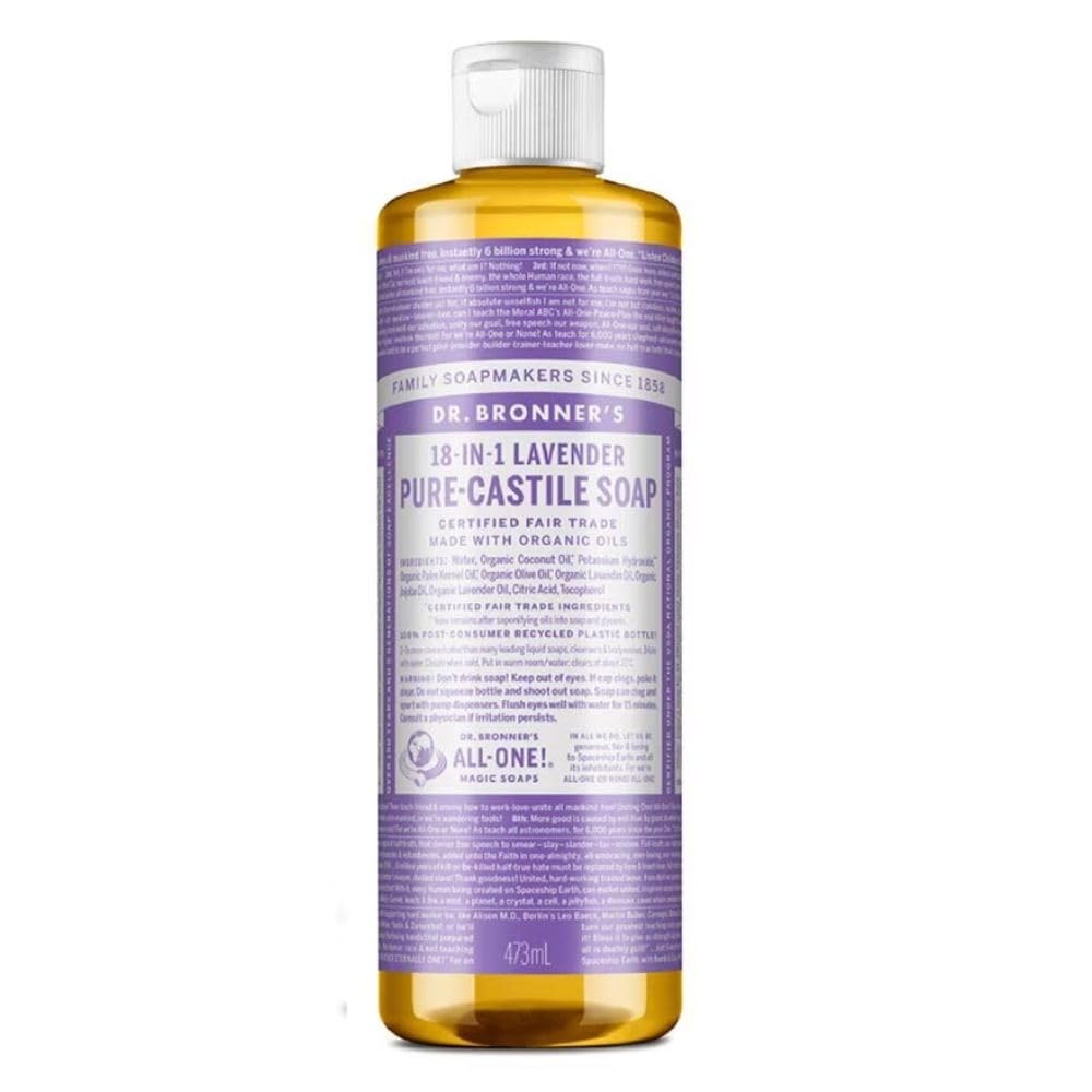 Buy now Dr. Bronner's Magic Soap-Pure-Castile Liquid Soap (Lavender, 8 ounce)-Regenerative Organic Certified Oils, 18-in-1 Uses: Body, Hair, Laundry, Pets & Dishes, Concentrated, Vegan, Non-GMO Lavender 16 Fl Oz (Pack of 1) at indiglob india