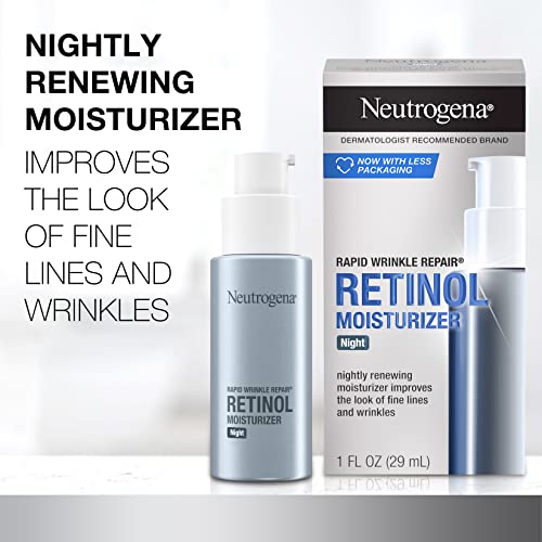Buy now Neutrogena Rapid Wrinkle Repair Retinol Face Moisturizer Night Cream, Anti-Aging Face Cream with Retinol & Hyaluronic Acid, 1 fl. oz + Trial Size Hydro Boost Facial Cleanser, 0.5 fl. oz at indiglob india