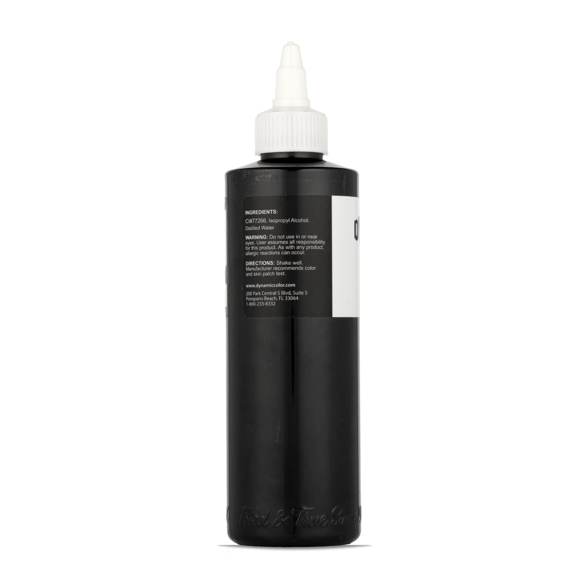 Dynamic Color Black Tattoo Ink, Made in USA Since 1990, 8 oz | Sterilized and lot-numbered for full traceability; established American brand trusted by artists worldwide