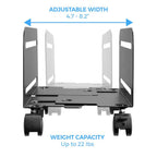 Buy now HumanCentric Adjustable PC Stand for Floor, Computer Tower, Adjustable PC Holder, CPU Rolling Cart, for Gaming & Desktop Computers, Under Desk, Fits Computer Cases 4.7" to 8.2" up to 22lbs at indiglob india