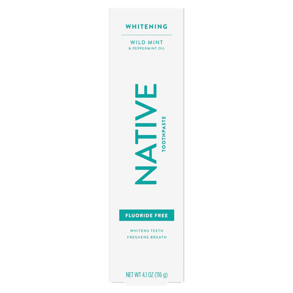 Buy now Native Fluoride Free Toothpaste, Whitening - for Adult, Kids 2+ Oral Care - Wild Mint & Peppermint Oil Flavor, 4.1oz (Pack of 3) at indiglob india