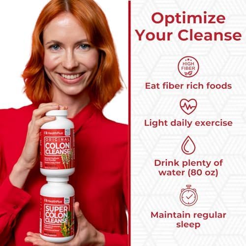 Buy now Health Plus Super Colon Cleanse 15 Day Supply of Gentle Gut Cleanse Detox, Psyllium Husk, Probiotics for Constipation Relief & Digestive Support, 60 Capsules at indiglob india