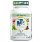 VITAL NUTRITIVE Biotin Hair Growth Vitamins - Hair, Skin & Nails Supplement | Biotin&Vitamin B Complex Blend, Thicker, Stronger Hair, Skin and Nails, Hormone Free, Gluten Free, Non-GMO, 60 Count