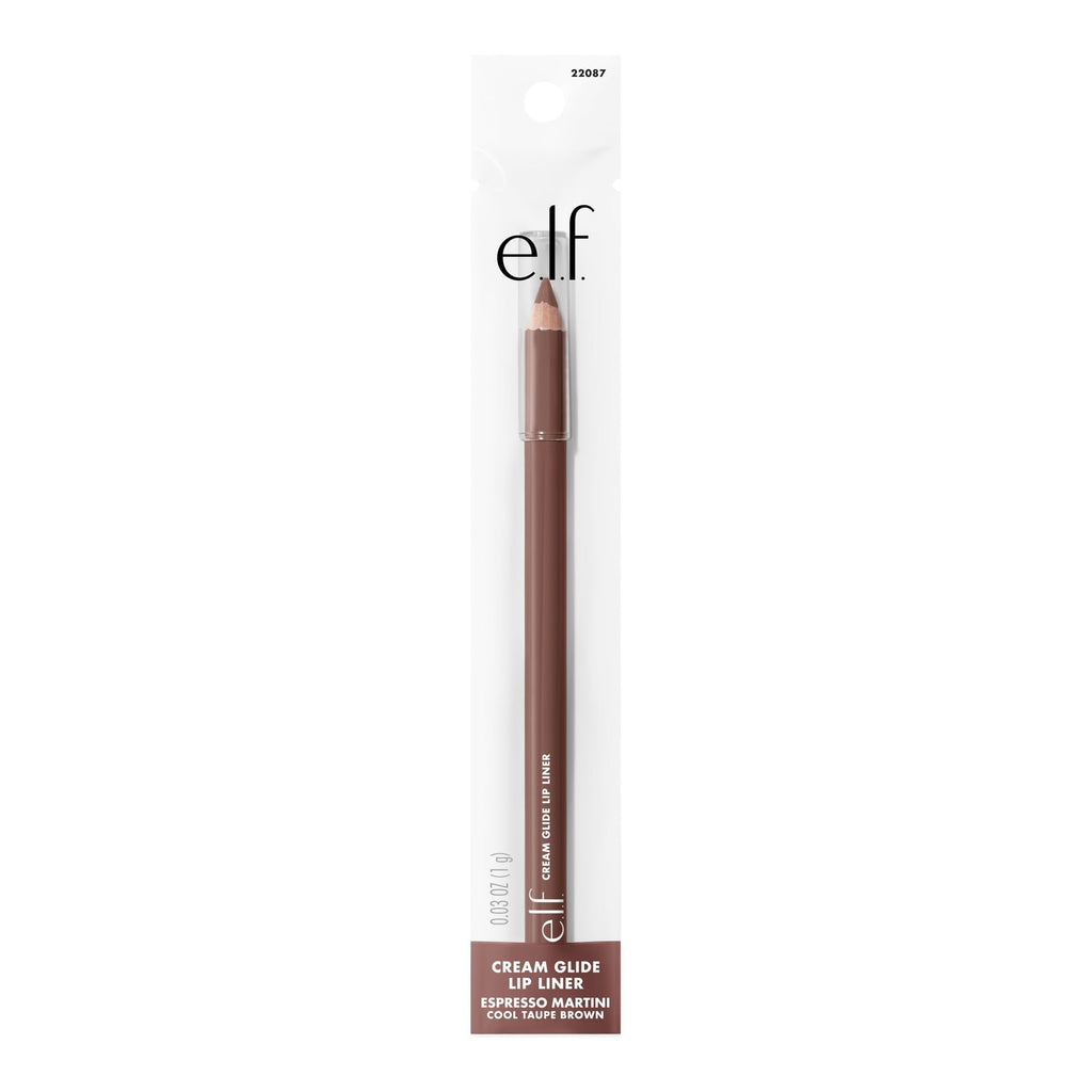 e.l.f. Cream Glide Lip Liner in 'Espresso Martini' – original packaging, smooth application, perfect for creating defined lips.