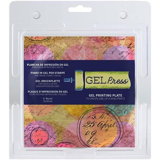 Buy now Gel Press Monoprinting Print Plate - 12” X 14” Gel Plate - Printmaking Supplies - Reusable Gel Printing Plate for Press Art for Card Making, Scrapbooking, Journaling, Arts and Crafts, Home Decor 6" Circle at indiglob india